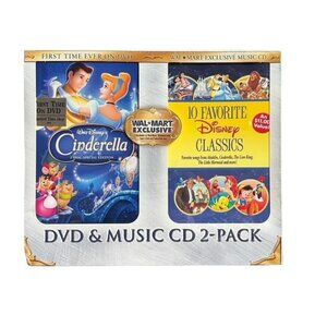 Walt Disney's Cinderella DVD and Music CD 2 Pack New Sealed